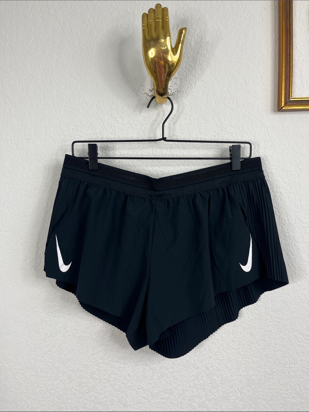 Nike Aeroswift Pleated Open Leg Swoosh Running Shorts Liner